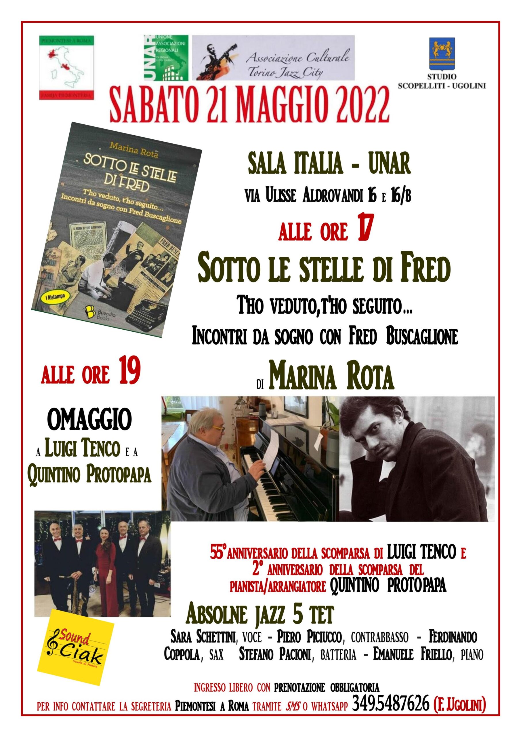 Sotto le stelle di Fred all'Associazione Piemontesi a Roma