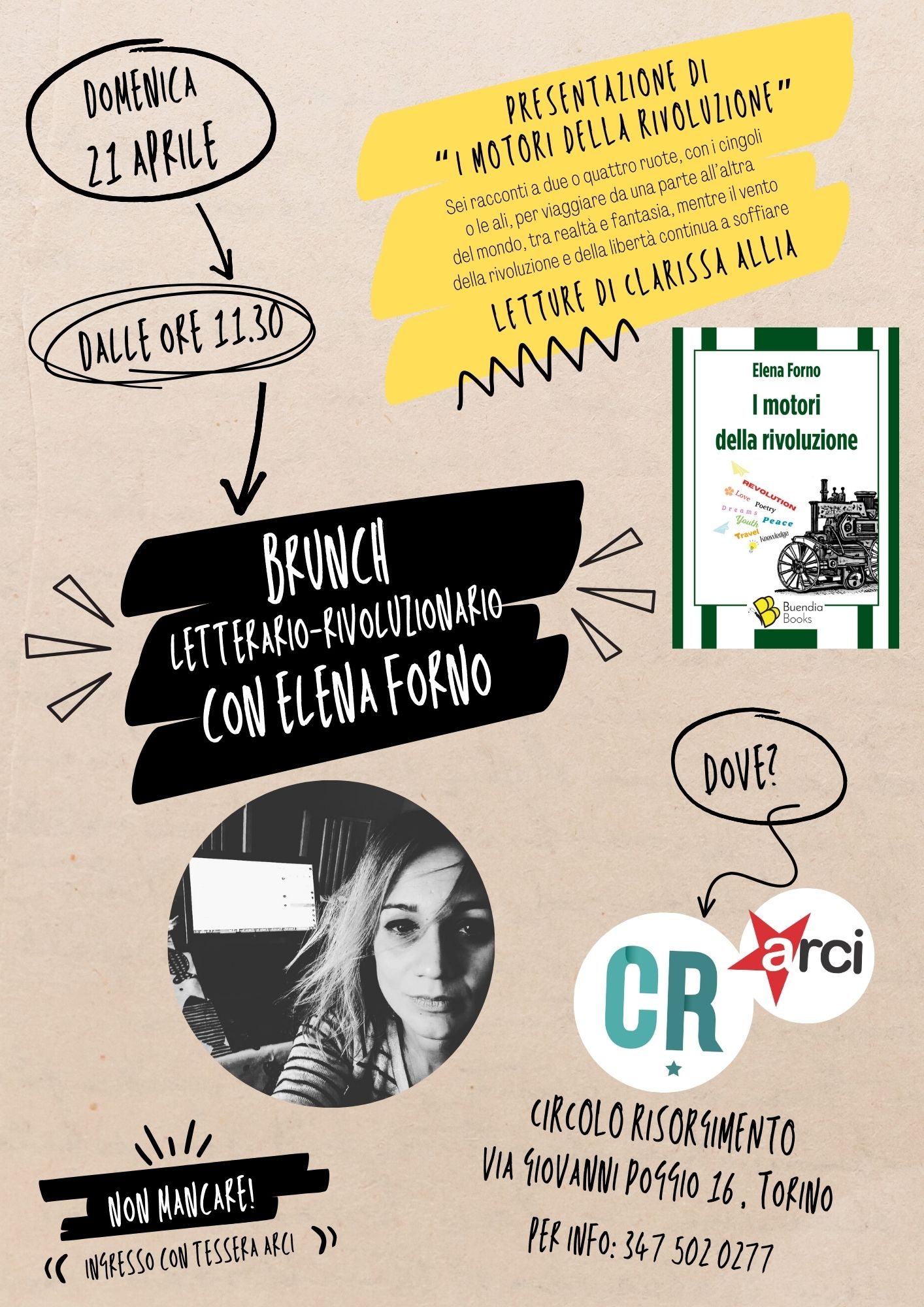 Brunch letterario-rivoluzionario con Elena Forno